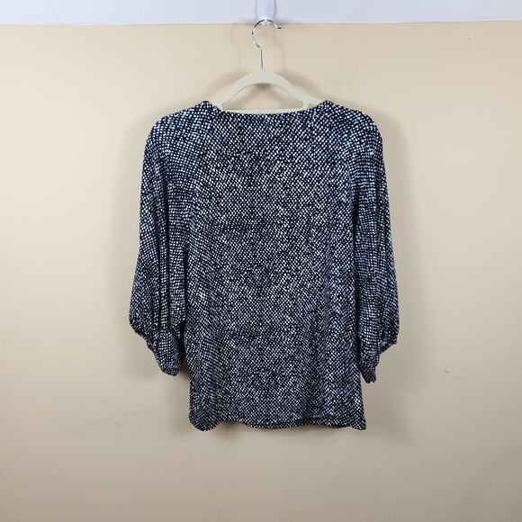 Michael Kors Black/White Polka Dot Blouse Size M - Picture 6 of 9